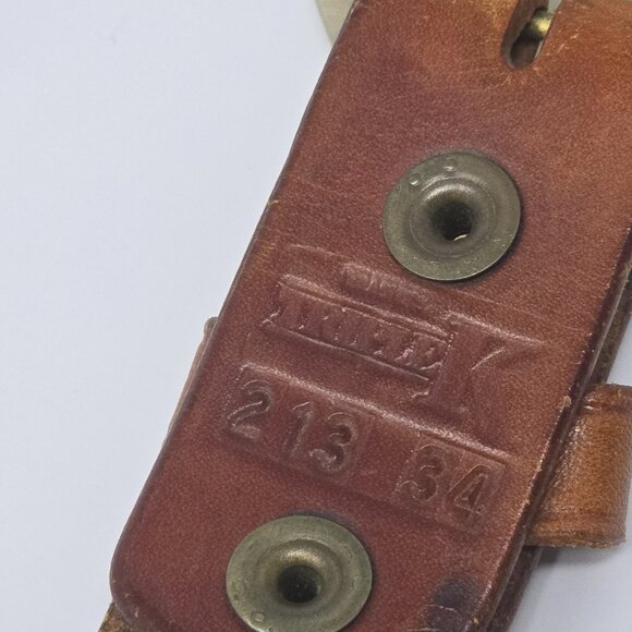 Triple K Tooled Leather Belt with German Silver and Turquoise Western Buckle 34 - Picture 13 of 13